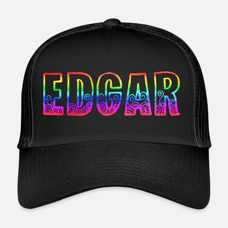 edgar rs regenbogen - Trucker Cap - Schwarz/Schwarz