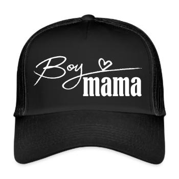 mom cat dog mama baby eltern supermom wife bad - Trucker Cap - Schwarz/Schwarz - Vorne
