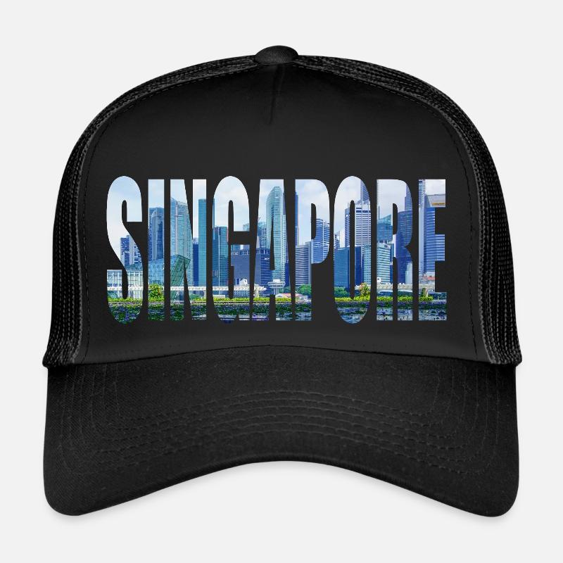 singapur - Trucker Cap - Schwarz/Schwarz