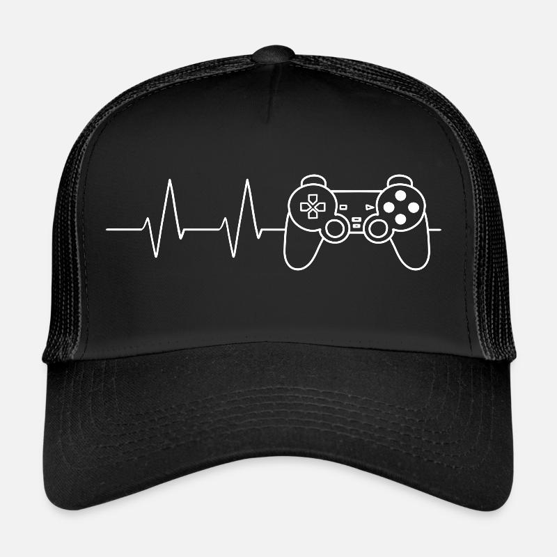 Console de jeu de fréquence cardiaque - Casquette trucker  - noir/noir