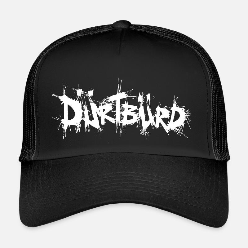 Logo blanc de Dürtbürd Merch Casquette trucker 