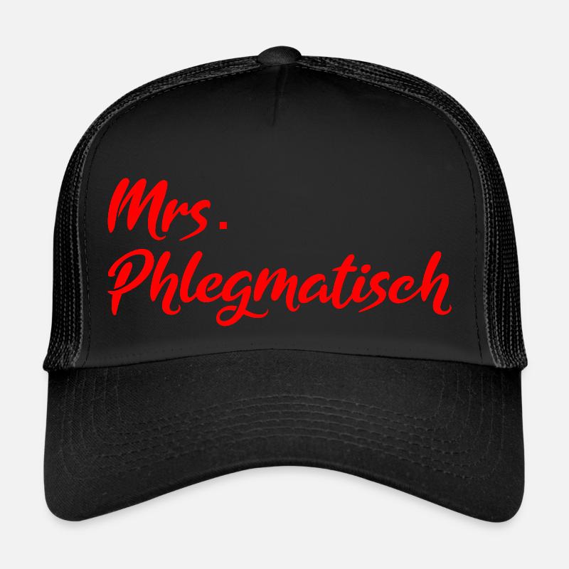 Mrs. Phlegmatisch - Trucker Cap - Schwarz/Schwarz