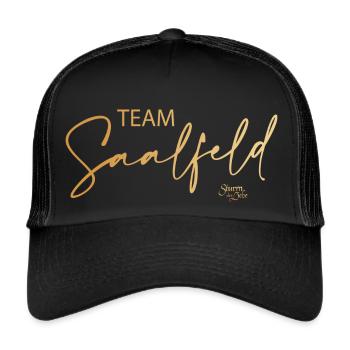 Sturm der Liebe Team Saalfeld Gold Handschrift - Trucker Cap - Schwarz/Schwarz - Vorne