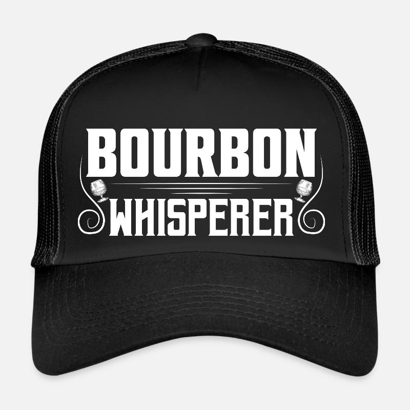 Bourbon Whisperer Drinking Whiskey Trucker Cap