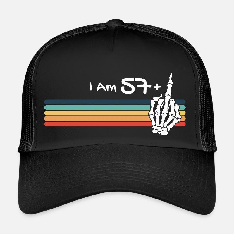 Skull Vintage - Ich bin nicht 58, ich bin 57 plus Mitte - Trucker Cap - Schwarz/Schwarz