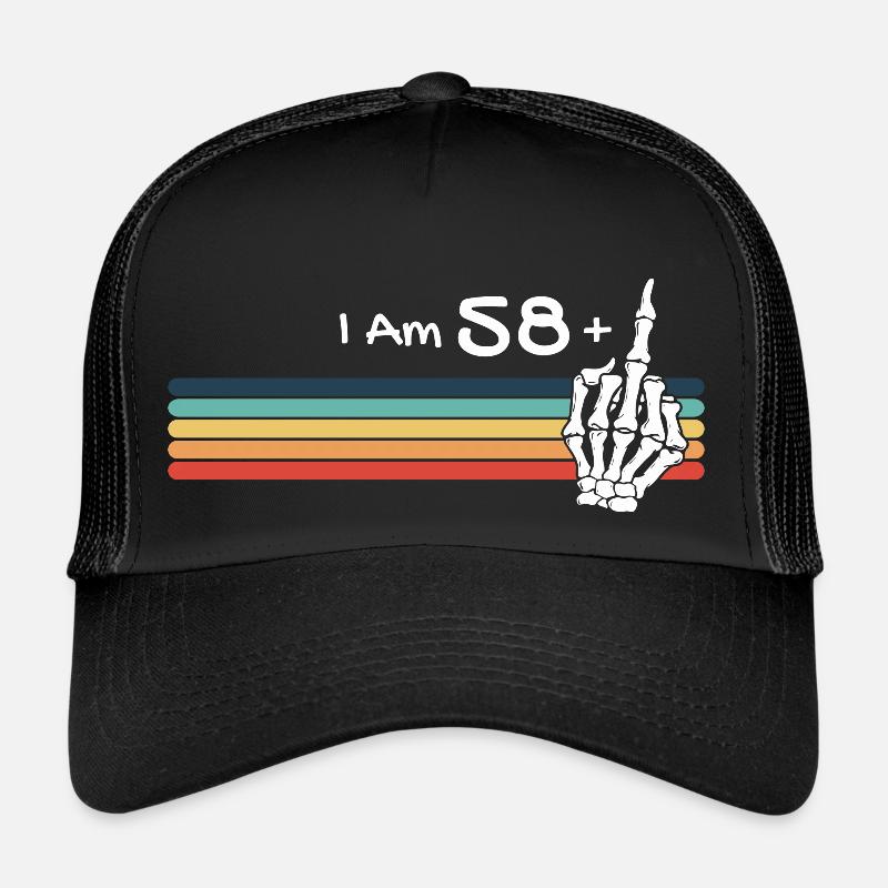 Ich bin nicht 59, ich bin 58 plus Mittelfingerschädel Trucker Cap