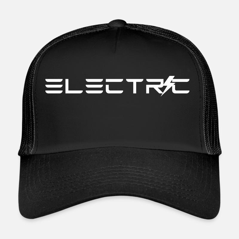 Voiture électrique électrique - Blanc - Casquette trucker  - noir/noir