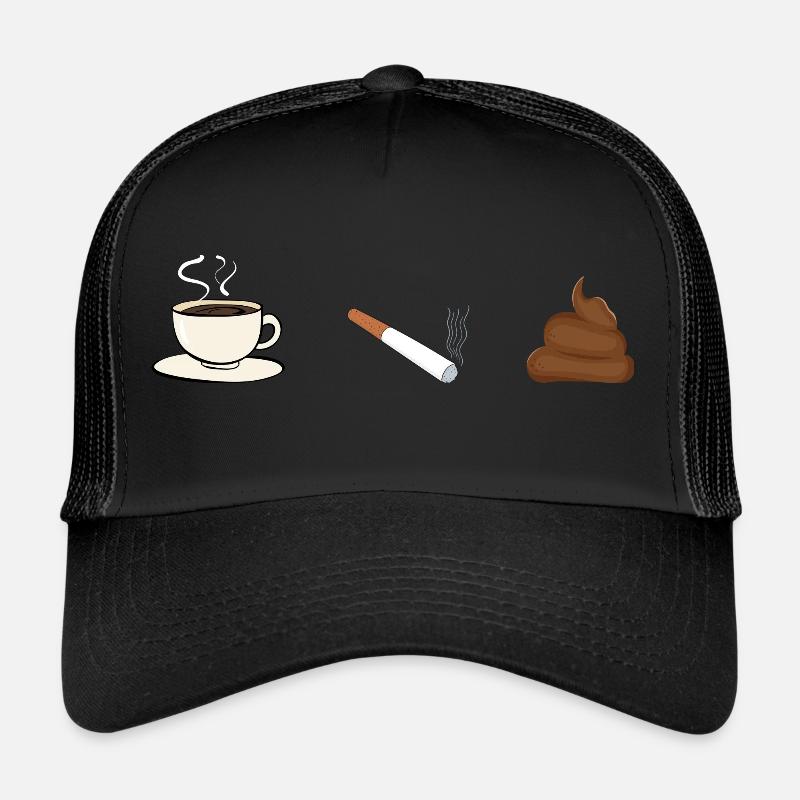 Café clope caca. Idée cadeau citation humour Casquette trucker 
