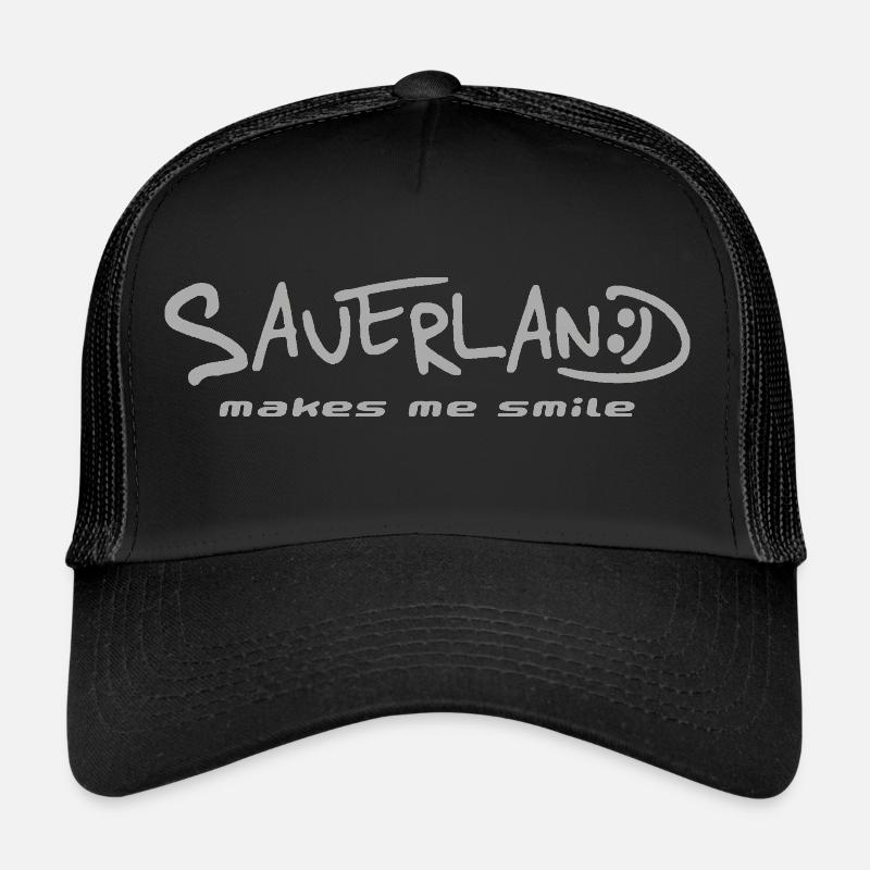 Sauerland makes me smile silber - Trucker Cap - Schwarz/Schwarz