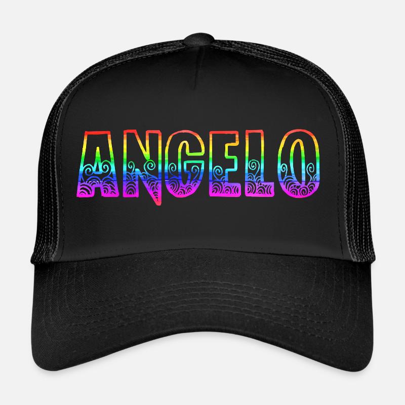 angelo rs regenbogen - Trucker Cap - Schwarz/Schwarz