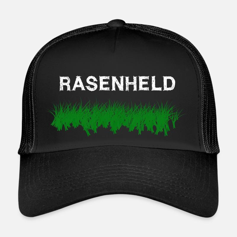 Rasenheld - Gartenarbeit ist sein Revier - Trucker Cap - Schwarz/Schwarz