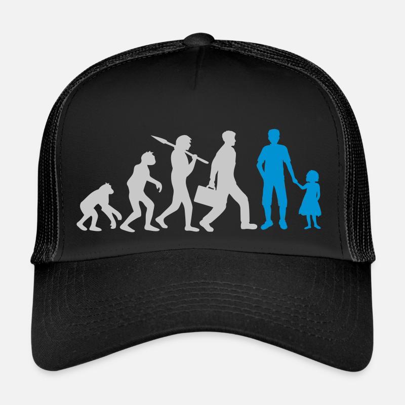 Evolution Papa Tochter Kind - Trucker Cap - Schwarz/Schwarz