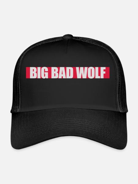 big bad wolf quote - Trucker Cap - black/black - Front