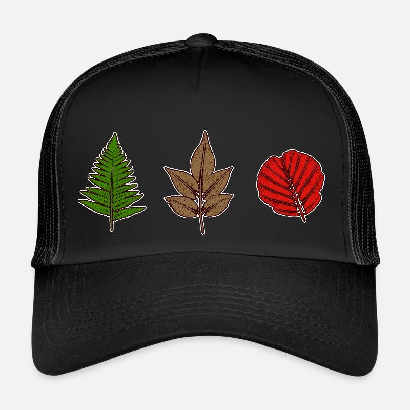 Feuilles - Casquette trucker  - noir/noir