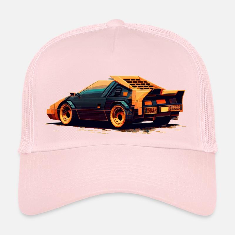 Voiture de course Pixelart classique en rétro Sci-Fi 8-bit Casquette trucker 