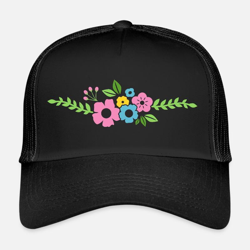 Bouquet Fleur Couronne de fleurs Casquette trucker 