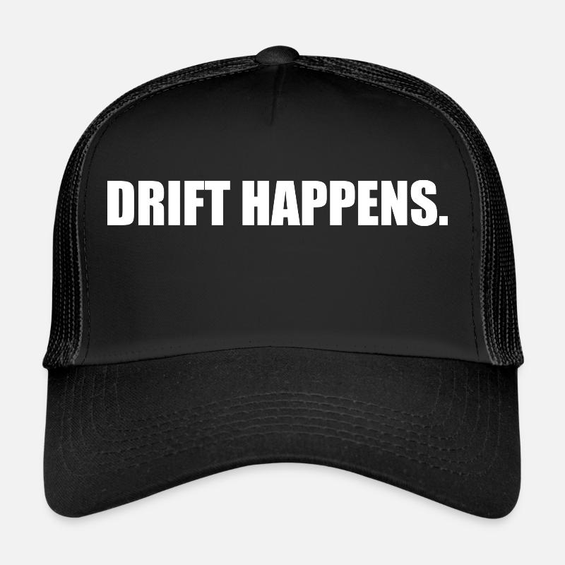 Drift Happens weiss - Trucker Cap - Schwarz/Schwarz