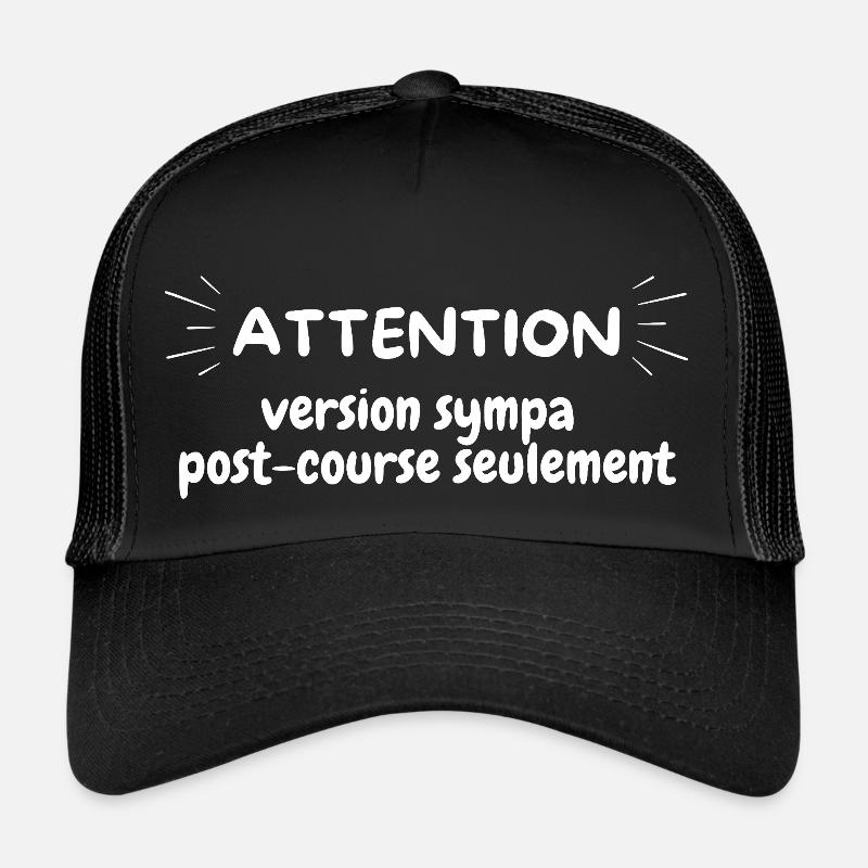 ATTENTION version sympa post course seulement, run - Casquette trucker  - noir/noir