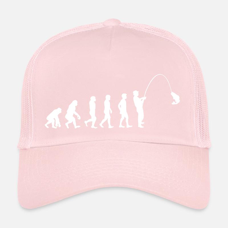 Angler Angeln Fischer Evolution Entwicklung Trucker Cap