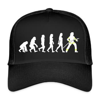 Feuerwehrfrau Damen Feuerwehr Evolution - Trucker Cap - Schwarz/Schwarz - Vorne