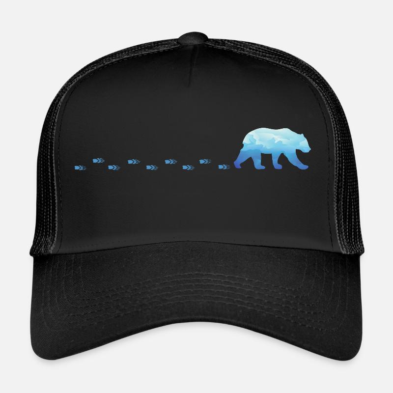 Laufender Eisbär - Trucker Cap - Schwarz/Schwarz