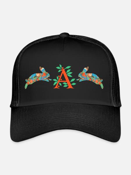 lapins e 4 a - Casquette trucker  - noir/noir - Devant
