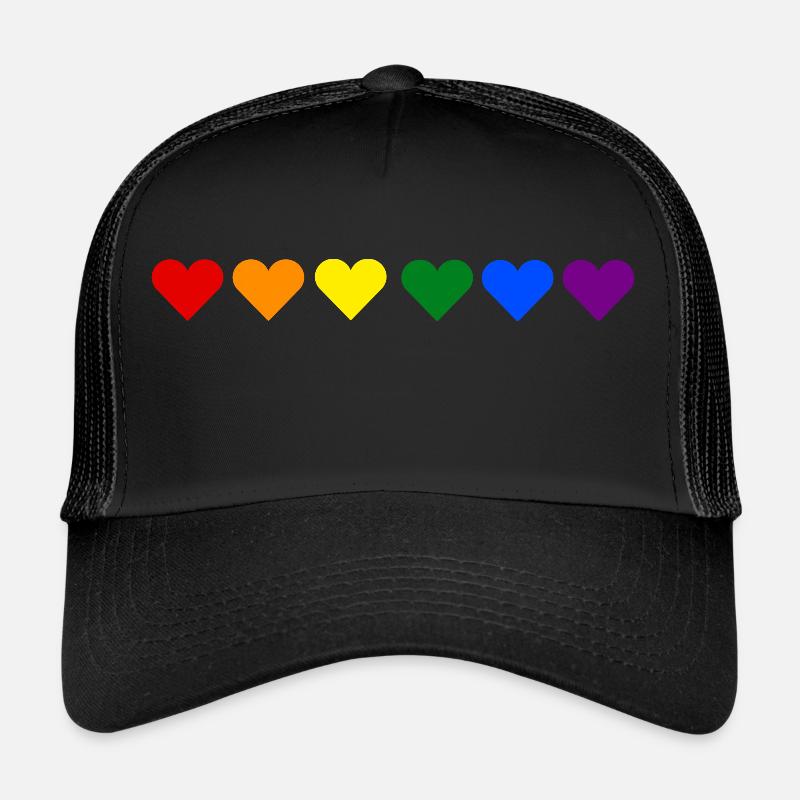 Herz regenbogen lgbt - Trucker Cap - Schwarz/Schwarz