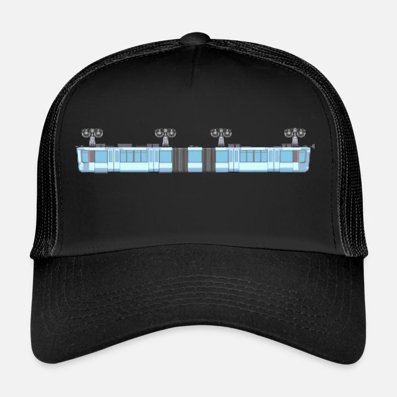 Schwebebahn lang pixelart - Trucker Cap - Schwarz/Schwarz