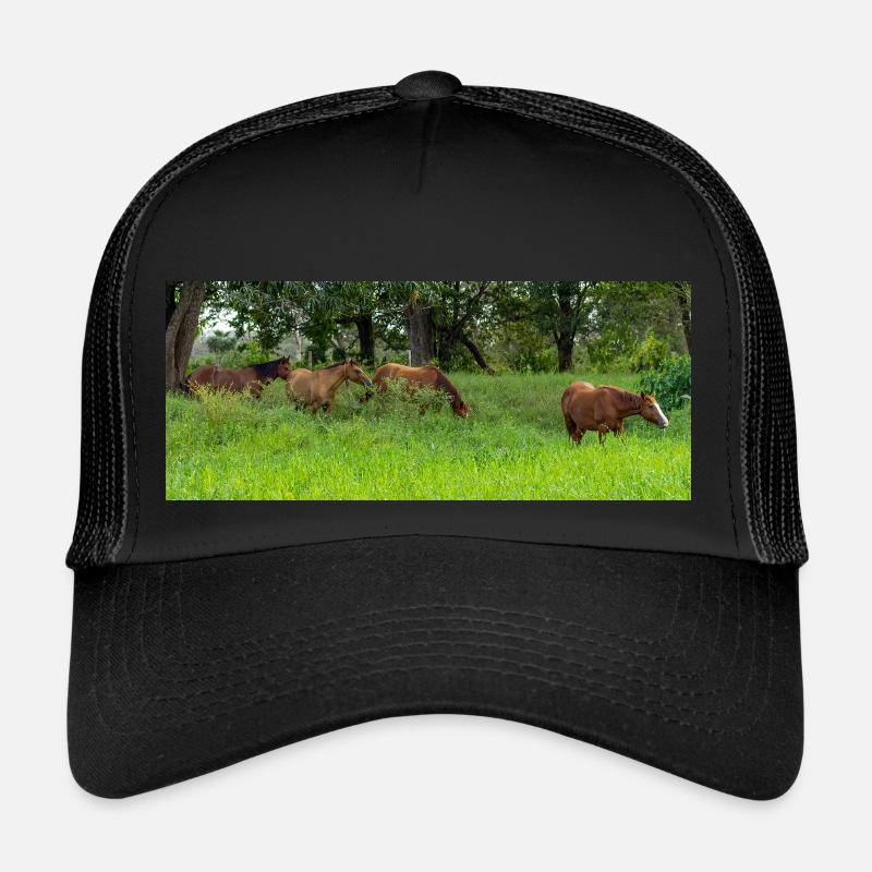 chevaux dans le pré Casquette trucker 