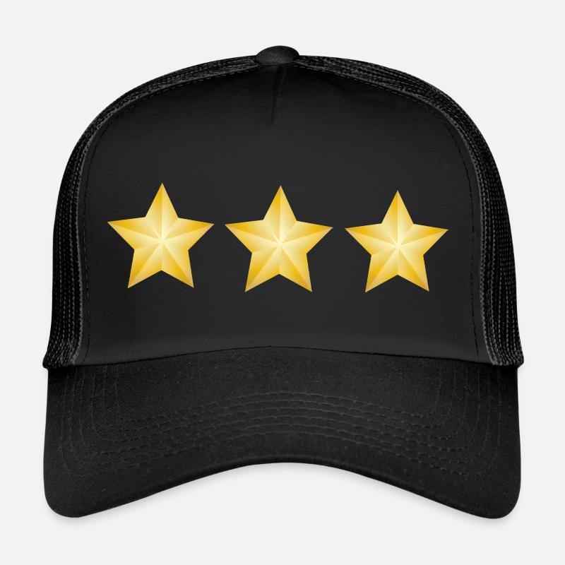 Drei Sterne - Trucker Cap - Schwarz/Schwarz