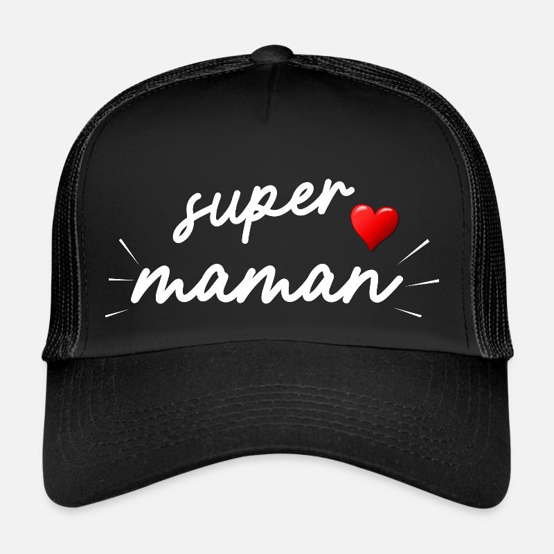 super maman cadeau - Casquette trucker - noir/noir