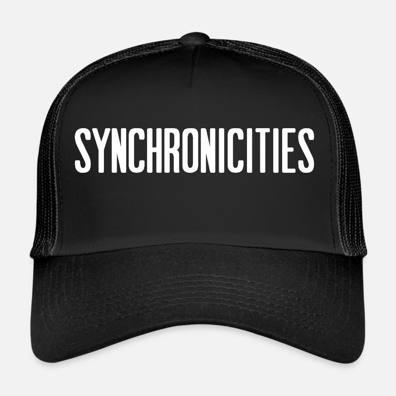 Synchronicités Blanc - Casquette trucker  - noir/noir