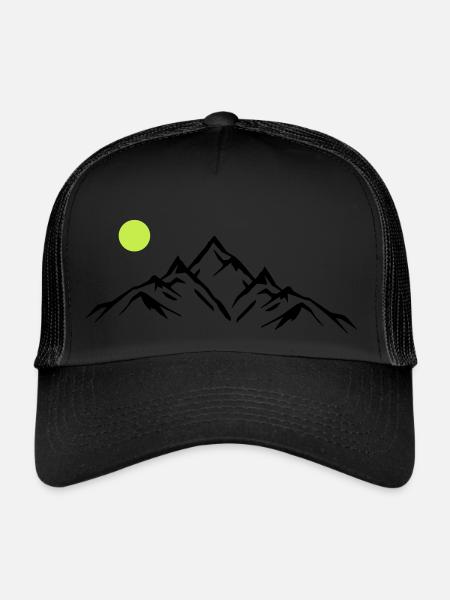 Montagnes - Casquette trucker  - noir/noir - Devant