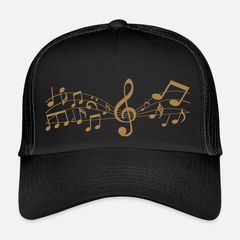 Melodie Musik Noten - Trucker Cap - Schwarz/Schwarz