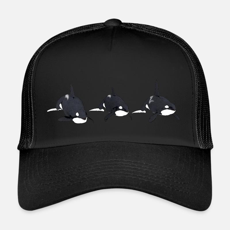 Trois orques, orques, orques - Casquette trucker  - noir/noir