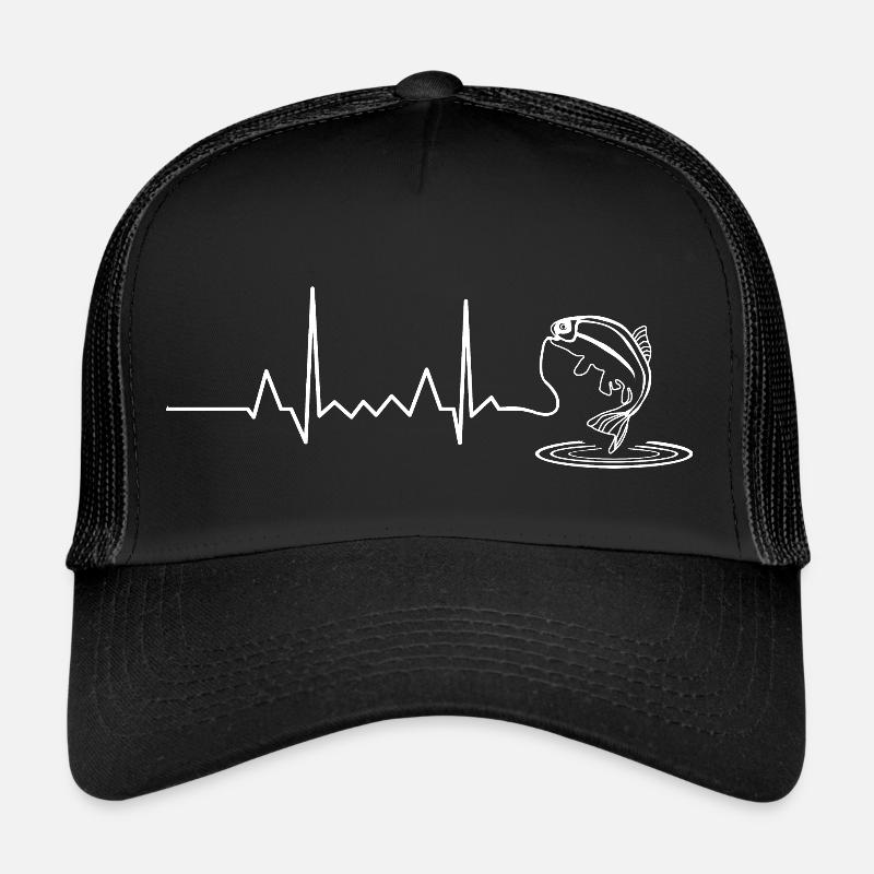 Poisson pulsé ECG de battement de coeur de pêche Casquette trucker 