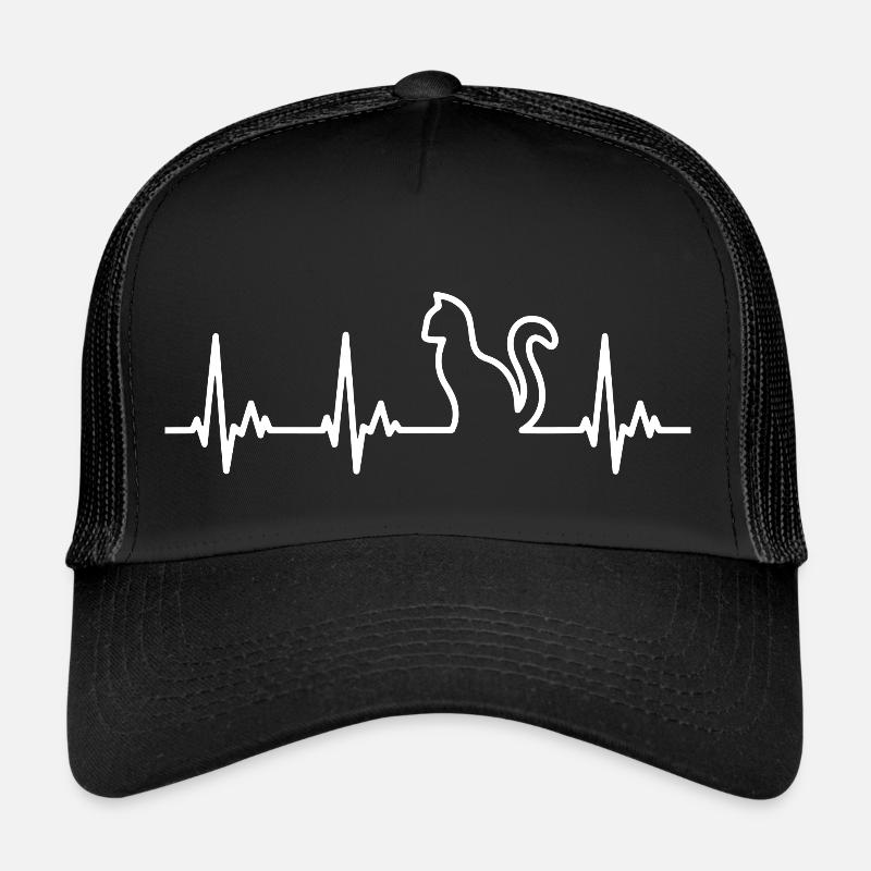 Katze Kätzchen Herzschlag Herzfrequenz EKG Trucker Cap