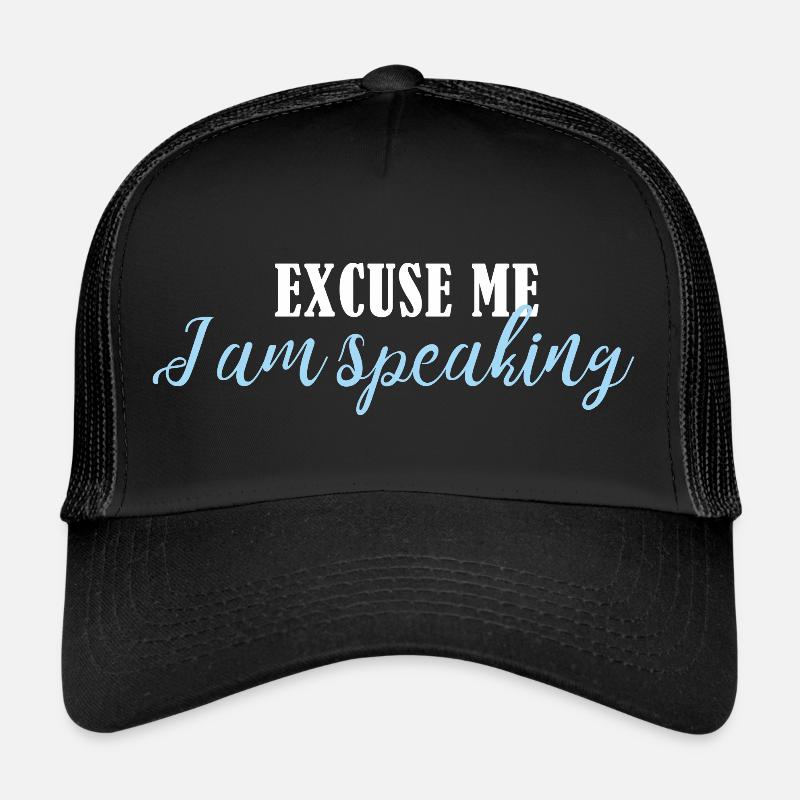 excuse me im speaking - Trucker Cap - black/black