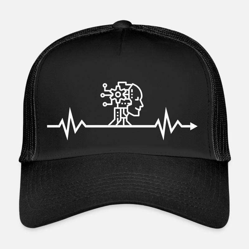 Herzschlag Künstliche Intelligenz Roboter Humanoid - Trucker Cap - Schwarz/Schwarz