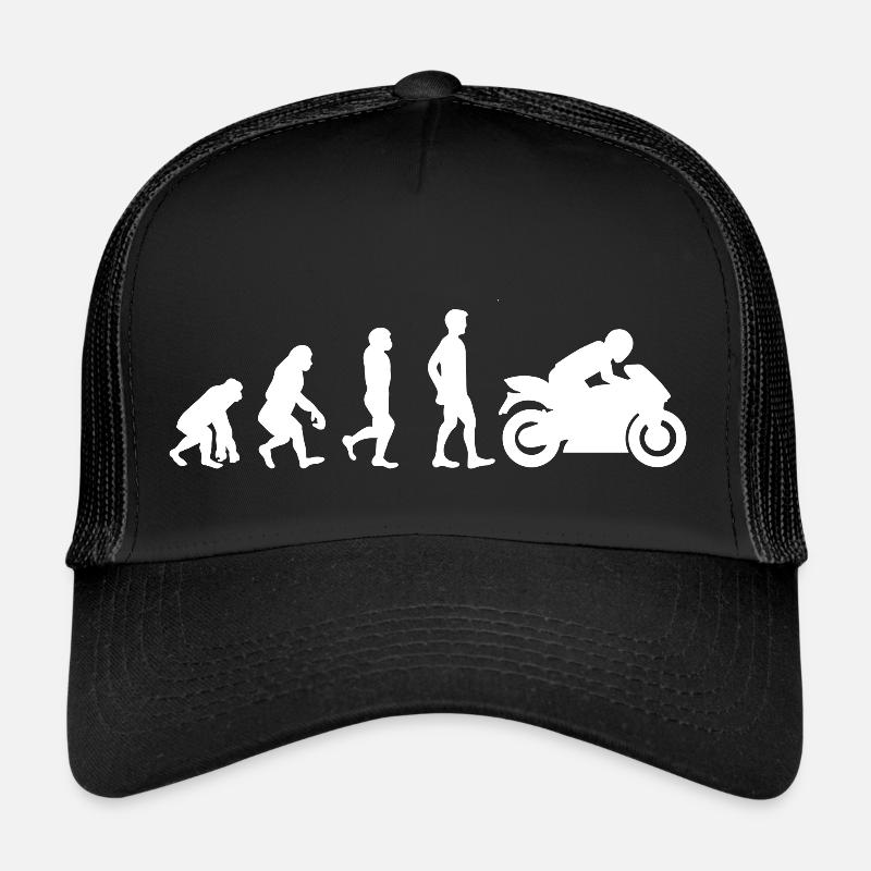 Moto mobylette moto Evolution - Casquette trucker  - noir/noir