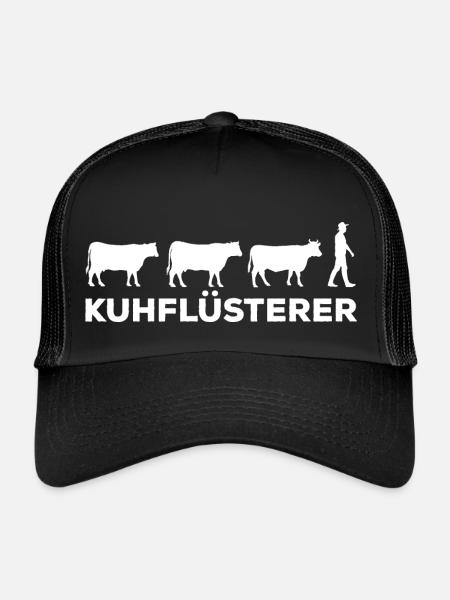 Kuhflüsterer Milchkuh Rind - Trucker Cap - Schwarz/Schwarz