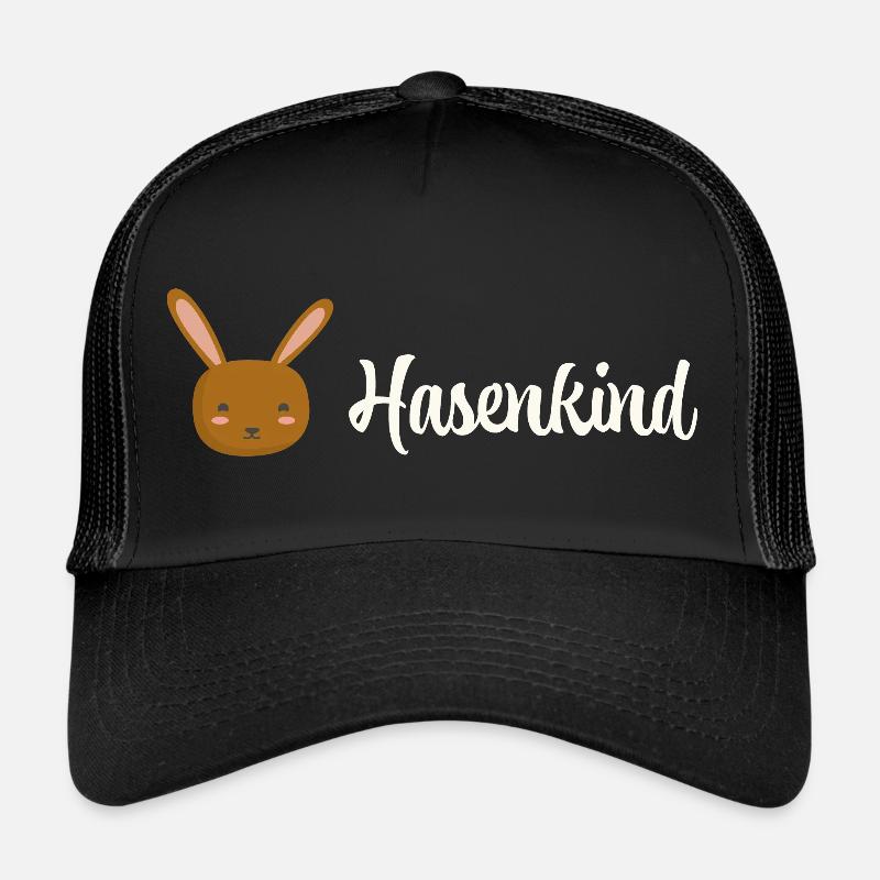 Hasenkind brauner Hase - Trucker Cap - Schwarz/Schwarz