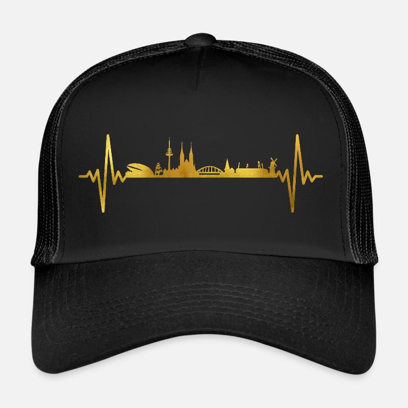 Bremen Skyline Herzschlag - Trucker Cap - Schwarz/Schwarz