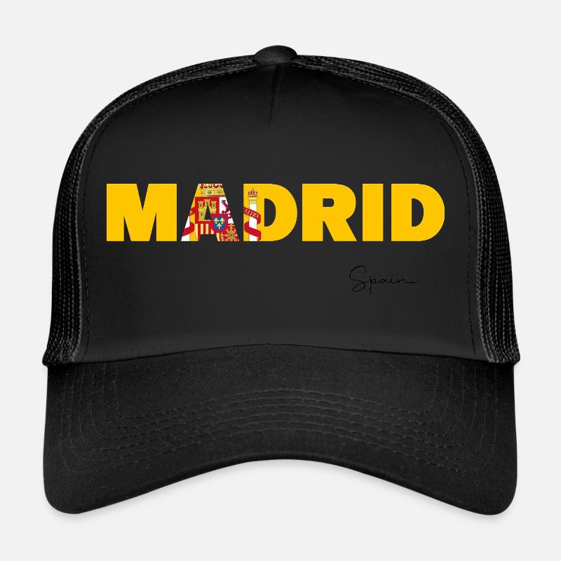 Lettrage de Madrid aux couleurs du drapeau espagnol Casquette trucker 