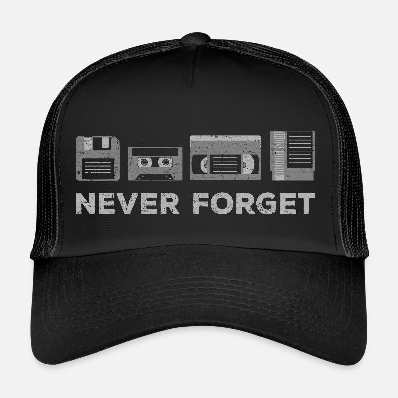 Never Forget Retro Funny Nostalgie Trucker Cap
