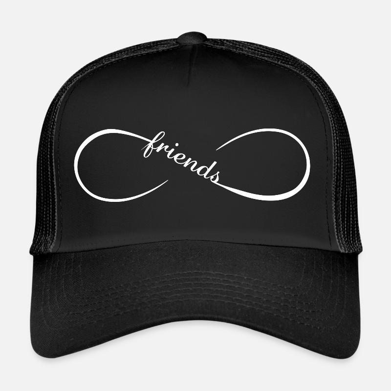 FatMonkey Designs Infinity Friends white - Trucker Cap - Schwarz/Schwarz