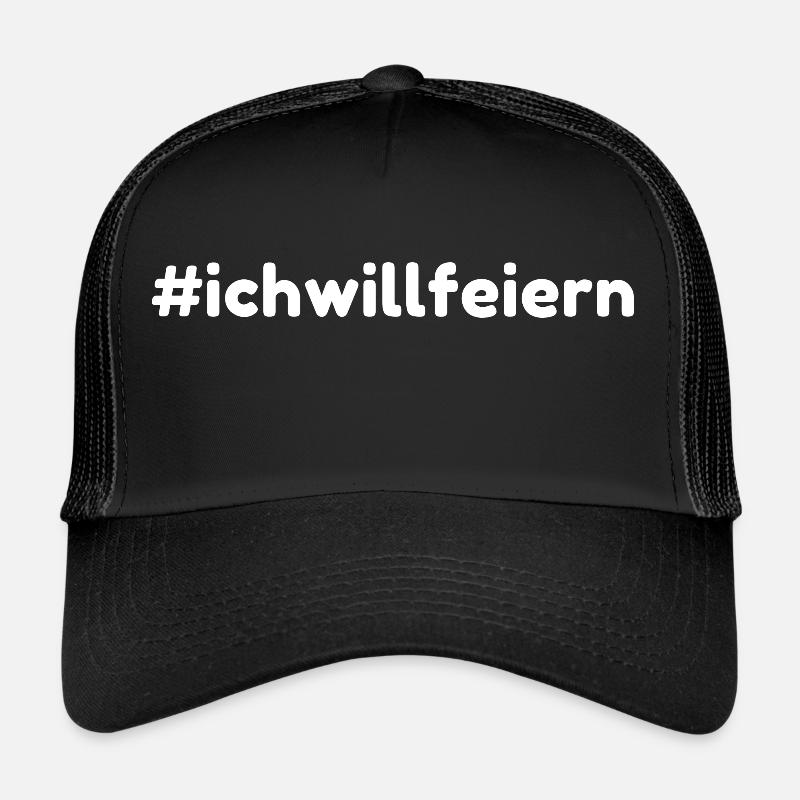 feiern 1 - Trucker Cap - Schwarz/Schwarz