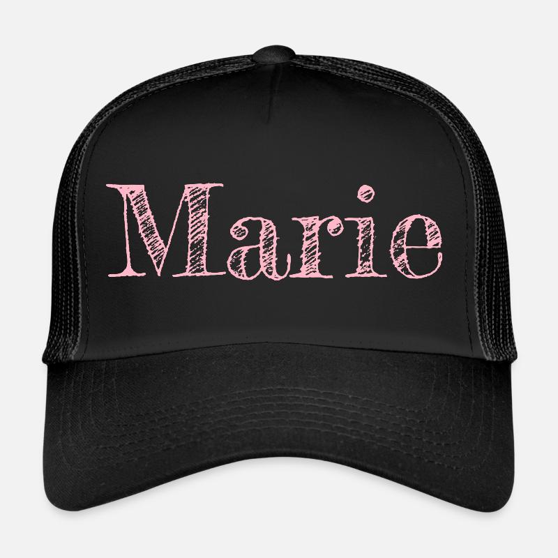 Name Marie Hübsch Rosa - Trucker Cap - Schwarz/Schwarz