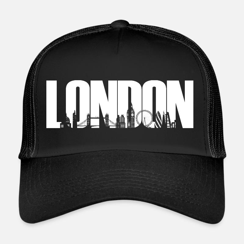 Londres, Angleterre, Royaume-Uni, Skyline - Casquette trucker  - noir/noir