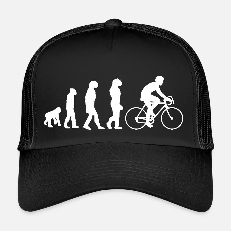 Evolution des Radsports - Trucker Cap - Schwarz/Schwarz